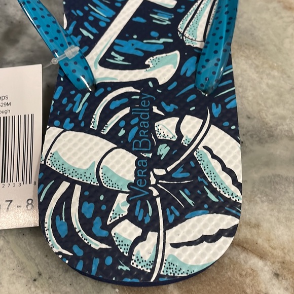 NWT Vera Bradley Flip Flops - Shore Enough - Women's Medium Sz 7/8 Shells Beach - Picture 7 of 12